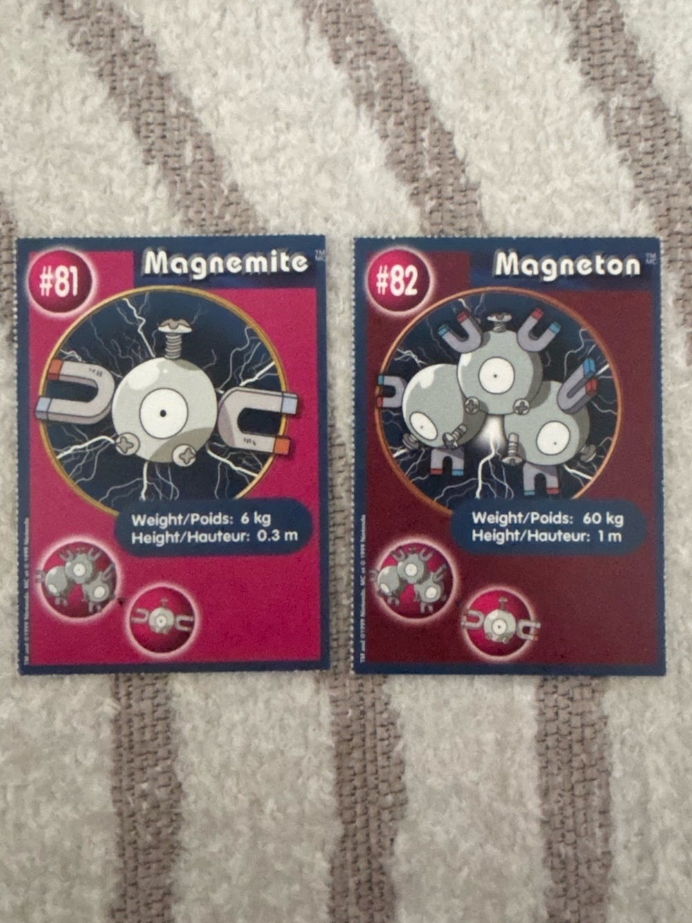 5/$25 1999 Burger King PokéTrivia Promo Card #81 Magnemite #82 Magneton